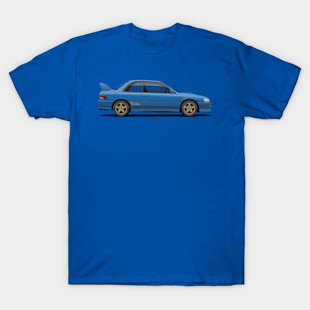 Impreza WRX Coupe (GC8F) Blue T-Shirt by ARVwerks